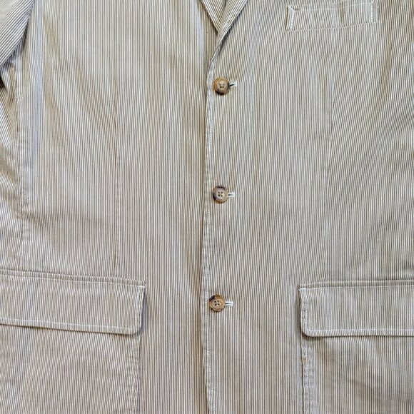 J. Crew Seersucker Suit JAcket Unstructured Sport Coat Blazer red/white size XL - Picture 4 of 11
